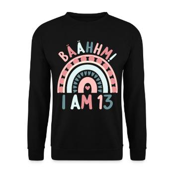 13 ans Rainbow Rainbow 13ème anniversaire - Sweat-shirt Unisexe - noir - Devant - Alina (178cm) & Michal (187cm)