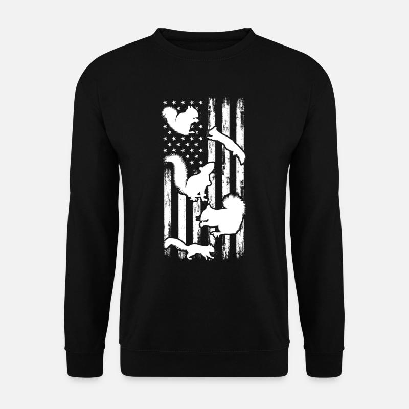Cute Squirrel US Flag Squirrel - Unisex Sweatshirt - black