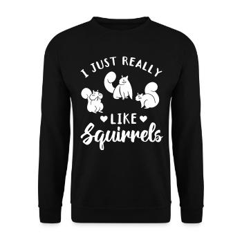 Squirrel Nice squirrel lover I like - Unisex Sweatshirt - black - Front - Alina (178cm) & Michal (187cm)