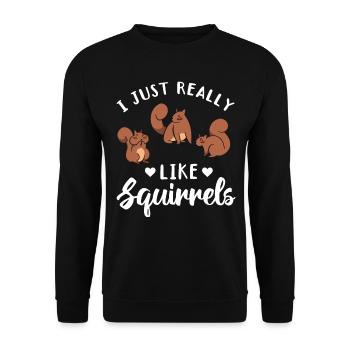 J’aime juste les écureuils vraiment plus doux - Sweat-shirt Unisexe - noir - Devant - Alina (178cm) & Michal (187cm)