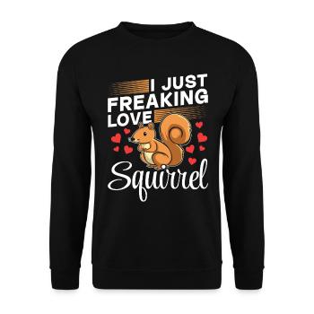 Squirrel Owner Squirrel Lover I Just - Unisex Sweatshirt - black - Front - Alina (178cm) & Michal (187cm)