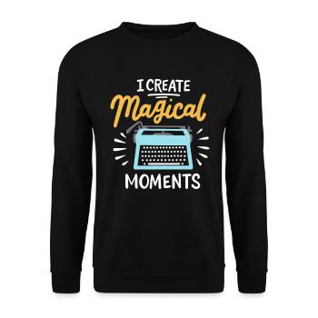 I Create Magical Moments Writer Writing Teacher - Unisex Sweatshirt - black - Front - Alina (178cm) & Michal (187cm)