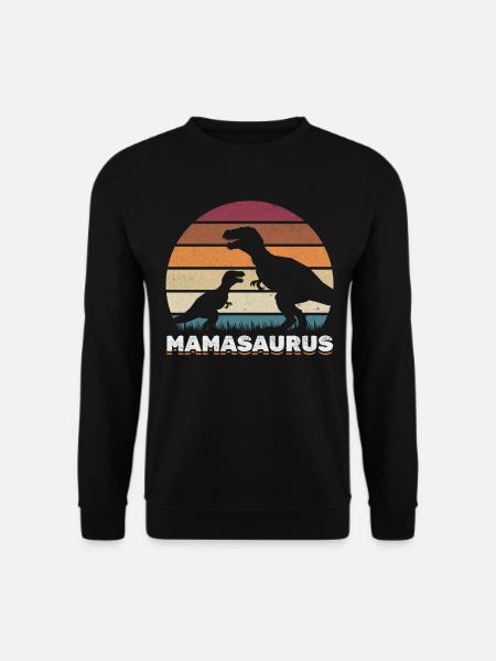 Mama Dino Mama Saurus Mama Dinosaurier Muttertag - Unisex Pullover - Schwarz