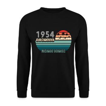 Vintage Geburtstag Geburtstag Retro 1954 Limited - Unisex Pullover - Schwarz - Vorne - Alina (178cm) & Michal (187cm)