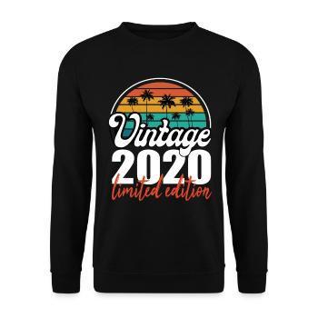 Vintage Geburtstag Geburtstag Retro 2020 Limited - Unisex Pullover - Schwarz - Vorne - Alina (178cm) & Michal (187cm)