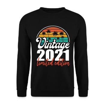 Vintage Geburtstag Geburtstag Retro 2021 Limited - Unisex Pullover - Schwarz - Vorne - Alina (178cm) & Michal (187cm)