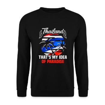 Thaïlande Beach Holiday by the Sea Design Beach Motif - Sweat-shirt Unisexe - noir - Devant - Alina (178cm) & Michal (187cm)