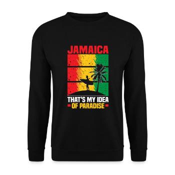Jamaika Strandurlaub am Meer Design Strandmotiv - Unisex Pullover - Schwarz - Vorne - Alina (178cm) & Michal (187cm)