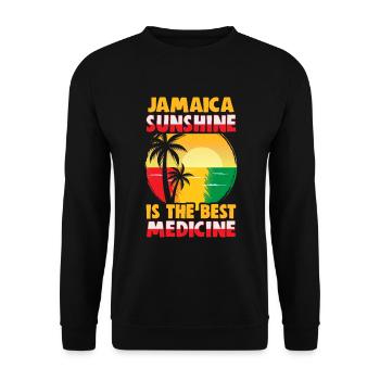 Jamaika Strandurlaub am Meer Design Strandmotiv - Unisex Pullover - Schwarz - Vorne - Alina (178cm) & Michal (187cm)