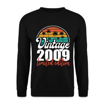 Vintage Anniversaire Anniversaire Rétro 2009 Limité - Sweat-shirt Unisexe - noir - Devant - Alina (178cm) & Michal (187cm)
