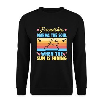 Friendship gift for good friend - Unisex Sweatshirt - black - Front - Alina (178cm) & Michal (187cm)