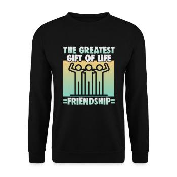Friendship gift for good friend - Unisex Sweatshirt - black - Front - Alina (178cm) & Michal (187cm)