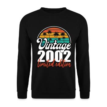 Vintage Birthday Birthday Retro 2002 Limited - Unisex Sweatshirt - black - Front - Alina (178cm) & Michal (187cm)