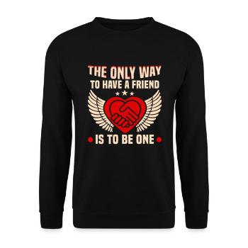 Friendship gift for good friend - Unisex Sweatshirt - black - Front - Alina (178cm) & Michal (187cm)
