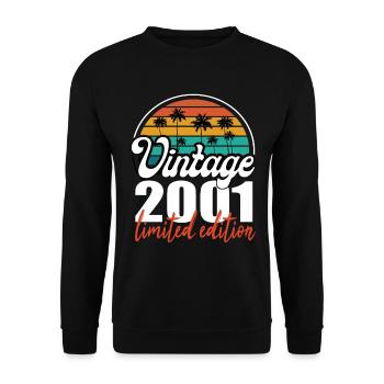 Vintage Geburtstag Geburtstag Retro 2001 Limited - Unisex Pullover - Schwarz - Vorne - Alina (178cm) & Michal (187cm)