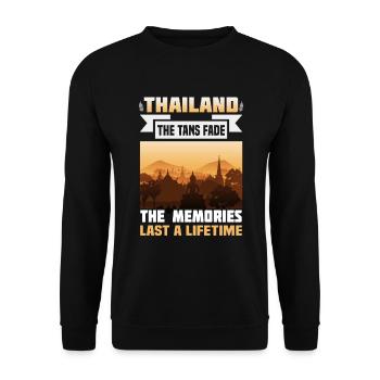 Thaïlande Beach Holiday by the Sea Design Beach Motif - Sweat-shirt Unisexe - noir - Devant - Alina (178cm) & Michal (187cm)