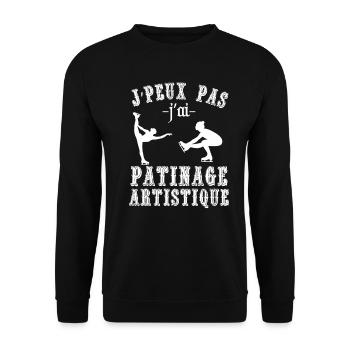 J' peux pas, j'ai patinage - Sweat-shirt Unisexe - noir - Devant - Alina (178cm) & Michal (187cm)