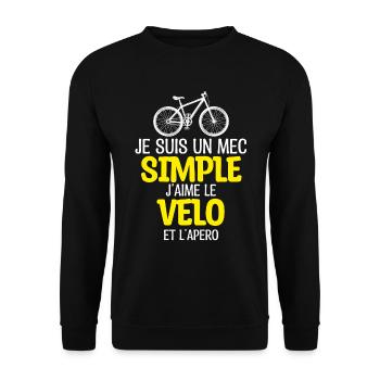 Mec simple - vélo - Sweat-shirt Unisexe - noir - Devant - Alina (178cm) & Michal (187cm)