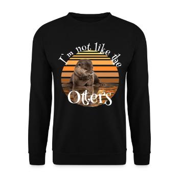 Otter , cute Otter Vintage Retro - Unisex Sweatshirt - black - Front - Alina (178cm) & Michal (187cm)