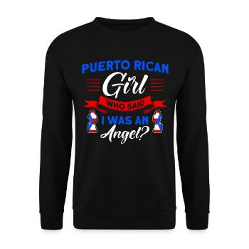 Puerto Rican Puerto Rican Flag Gift - Unisex Sweatshirt - black - Front - Alina (178cm) & Michal (187cm)