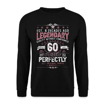 Vintage 60 Aged Perfectly Women on their 60th Birthday - Unisex Sweatshirt - black - Front - Alina (178cm) & Michal (187cm)