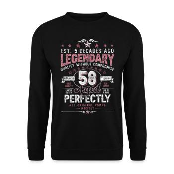 Vintage 58 Aged Perfectly Women on 58th Birthday - Unisex Sweatshirt - black - Front - Alina (178cm) & Michal (187cm)