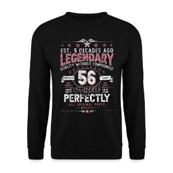 Vintage 56 Aged Perfectly Women on 56th Birthday - Unisex Sweatshirt - black - Front - Alina (178cm) & Michal (187cm)