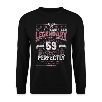 Vintage 59 Aged Perfectly Women on 59th Birthday - Unisex Sweatshirt - black - Front - Alina (178cm) & Michal (187cm)