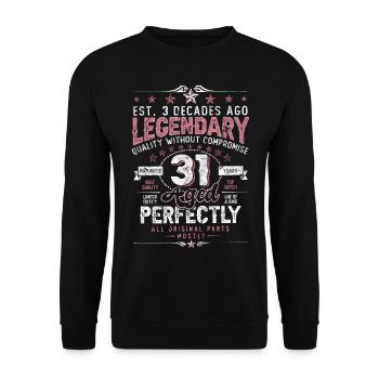 Vintage 31 Aged Perfectly Women on 31st Birthday - Unisex Sweatshirt - black - Front - Alina (178cm) & Michal (187cm)