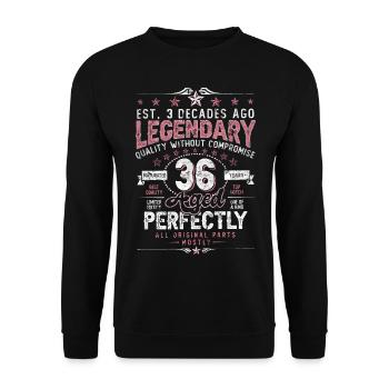 Vintage 36 Aged Perfectly Women on 36th Birthday - Unisex Sweatshirt - black - Front - Alina (178cm) & Michal (187cm)