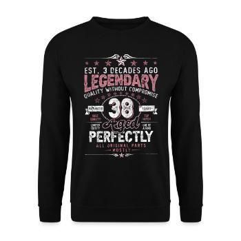 Vintage 38 Aged Perfectly Women on 38th Birthday - Unisex Sweatshirt - black - Front - Alina (178cm) & Michal (187cm)