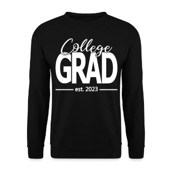 College Grad Est. 2023 Abschlussfeier - Unisex Pullover - Schwarz - Vorne - Alina (178cm) & Michal (187cm)
