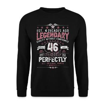 Vintage 46 Aged Perfectly Women on 46th Birthday - Unisex Sweatshirt - black - Front - Alina (178cm) & Michal (187cm)