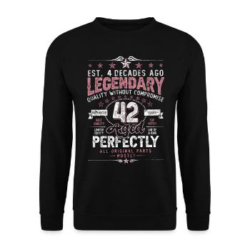 Vintage 42 Aged Perfectly Women on 42nd Birthday - Unisex Sweatshirt - black - Front - Alina (178cm) & Michal (187cm)