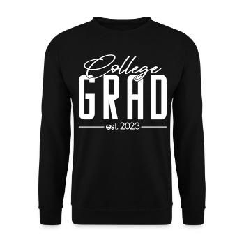 College Grad Est. 2023 Abschlussfeier - Unisex Pullover - Schwarz - Vorne - Alina (178cm) & Michal (187cm)