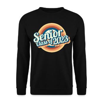 Senior Class Of 2023 Retro Graduation Party Geschenk - Unisex Pullover - Schwarz - Vorne - Alina (178cm) & Michal (187cm)