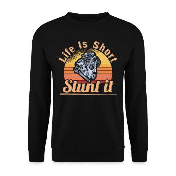 Muscel Car V8 Turbocharger Tuning Rennwagen - Unisex Pullover - Schwarz - Vorne - Alina (178cm) & Michal (187cm)