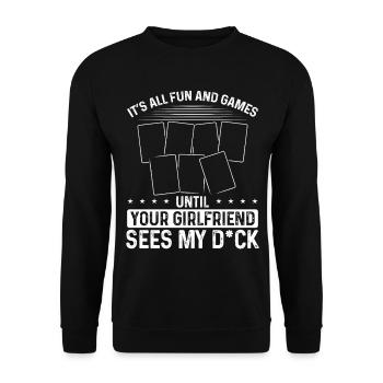 Trading Card Came Funy Card Collecting Deck - Unisex Pullover - Schwarz - Vorne - Alina (178cm) & Michal (187cm)