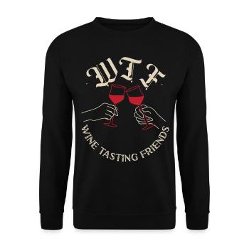Sommelier Wine Drinking Tasting - Unisex Pullover - Schwarz - Vorne - Alina (178cm) & Michal (187cm)