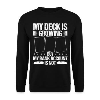 Trading Card Game Collecting Deck improving Money - Unisex Sweatshirt - black - Front - Alina (178cm) & Michal (187cm)