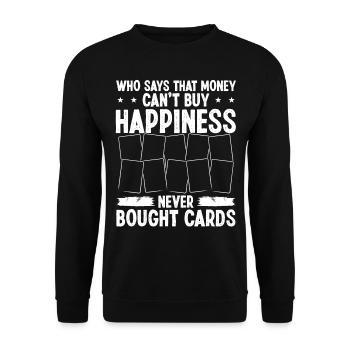 Trading Card Game Collecting Money buys Trade Card - Unisex Sweatshirt - black - Front - Alina (178cm) & Michal (187cm)