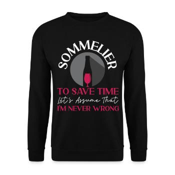 Sommelier Wine Drinking Tasting - Unisex Pullover - Schwarz - Vorne - Alina (178cm) & Michal (187cm)