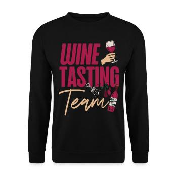 Sommelier Wine Drinking Tasting - Unisex Pullover - Schwarz - Vorne - Alina (178cm) & Michal (187cm)