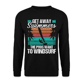 Funny Get away Swimmers Windsurfing Windsurf - Unisex Pullover - Schwarz - Vorne - Alina (178cm) & Michal (187cm)