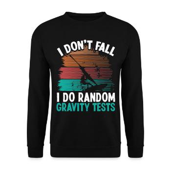 Funny Random Gravity Tests Humor Windsurfing - Unisex Pullover - Schwarz - Vorne - Alina (178cm) & Michal (187cm)