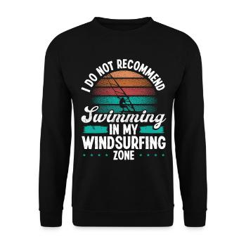 Drôle Ne recommande pas Windsurfing Zone - Sweat-shirt Unisexe - noir - Devant - Alina (178cm) & Michal (187cm)