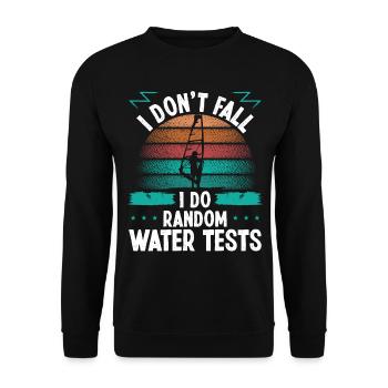 Funny Random Water Tests Humor Windsurfing - Unisex Pullover - Schwarz - Vorne - Alina (178cm) & Michal (187cm)