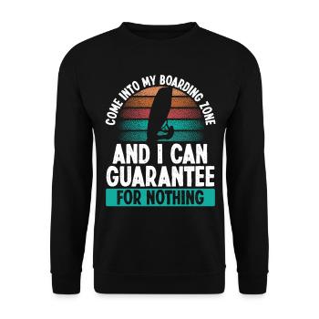 Vintage Funny Windsurfing Zone Humor Windsurf - Unisex Pullover - Schwarz - Vorne - Alina (178cm) & Michal (187cm)