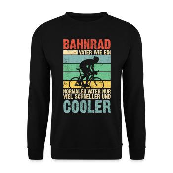 Bahnrad Papa Vater Vatertag - Unisex Pullover - Schwarz - Vorne - Alina (178cm) & Michal (187cm)