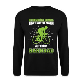 Bahnrad Bahnradsport Bahnradfahrer Männer Spruch - Unisex Pullover - Schwarz - Vorne - Alina (178cm) & Michal (187cm)